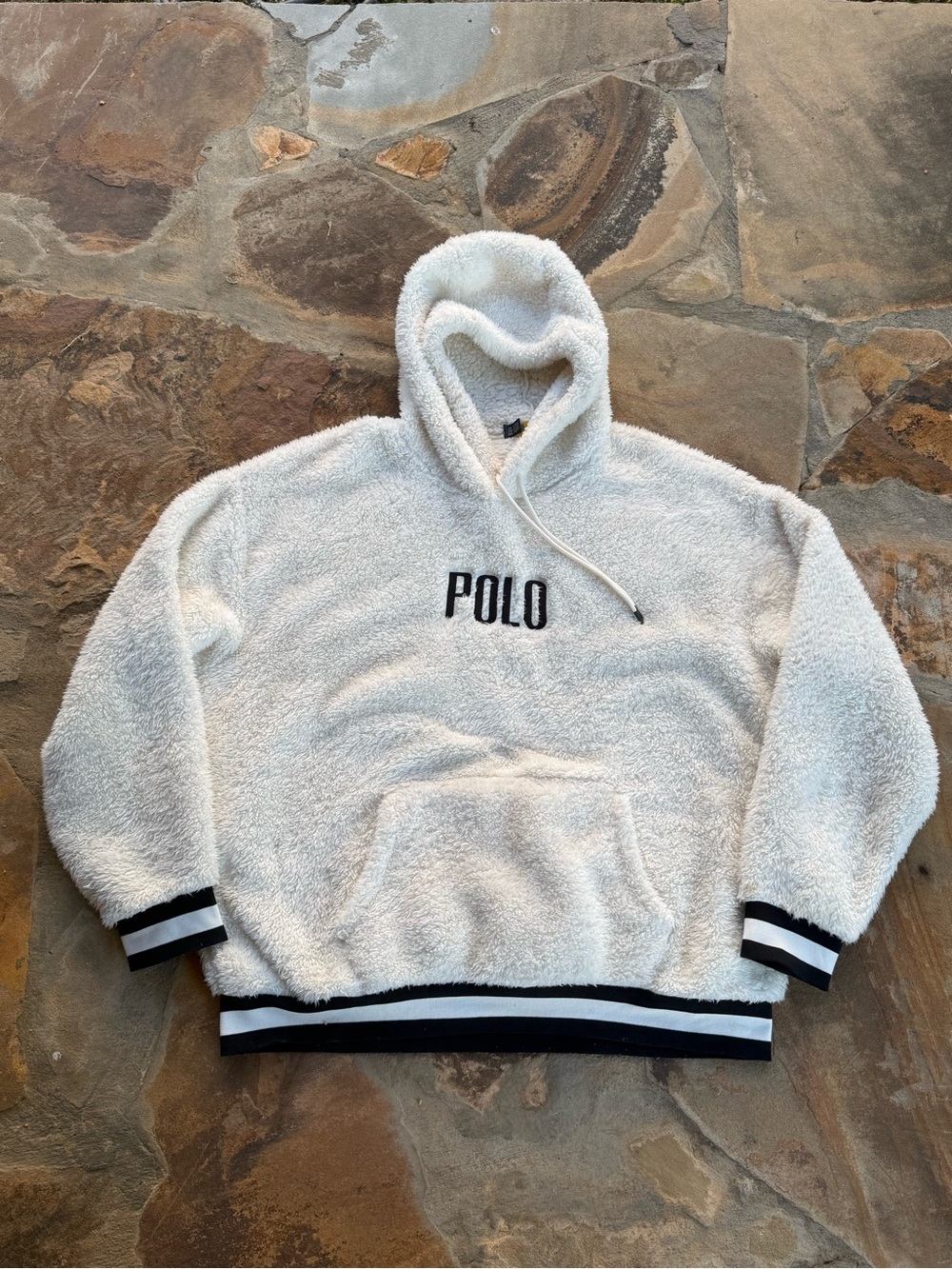 Polo Ralph Lauren Logo Pile Fleece Sherpa Hoodie Sweatshirt Men’s 2XL